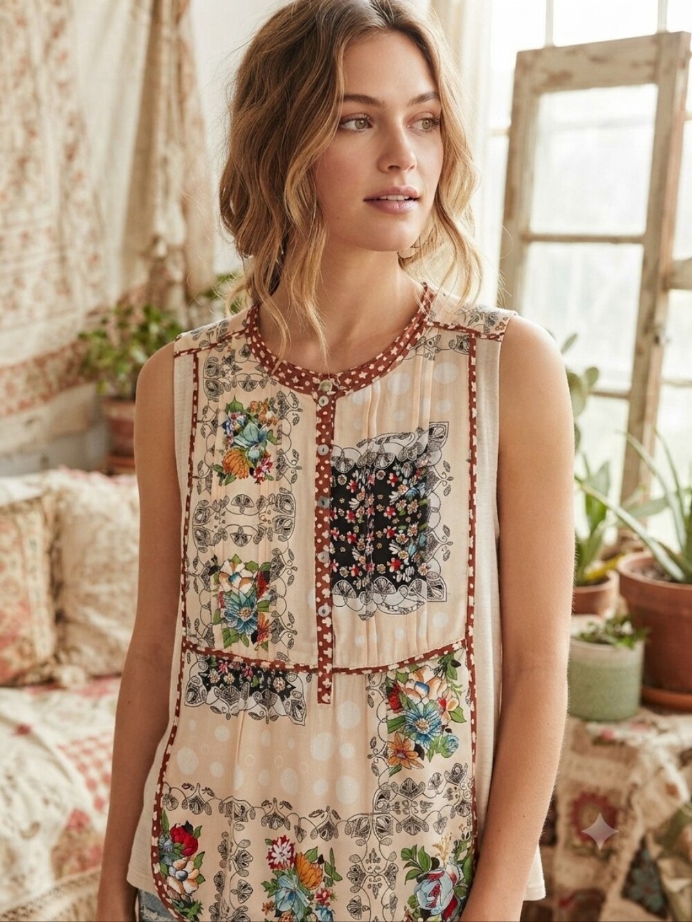 ANTHROPOLOGIE - TINY Patchwork Tank